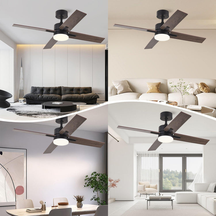 44" Black Smart led Ceiling Fan DC motor - BRIGHT CORNERS