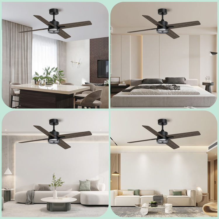 46'' Dark DC Ceiling fan with smart control : CEIL-FAN-Z2004-46