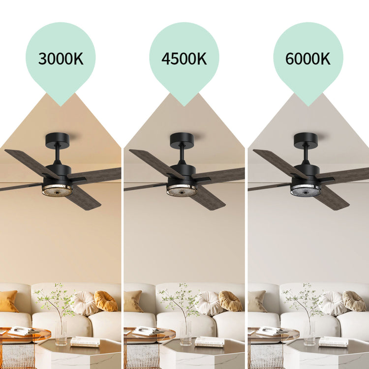 46'' Dark DC Ceiling fan with smart control : CEIL-FAN-Z2004-46