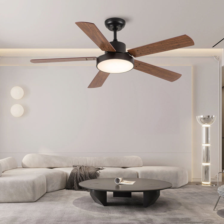 52 '' Brown DC LED Ceiling fan with smart control : CEIL-FAN-Z2005-52
