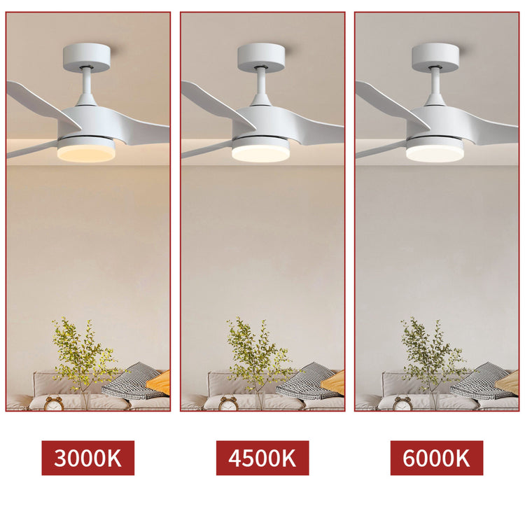 52 '' White DC LED Ceiling fan with smart control : CEIL-FAN-Z2006-WH-52