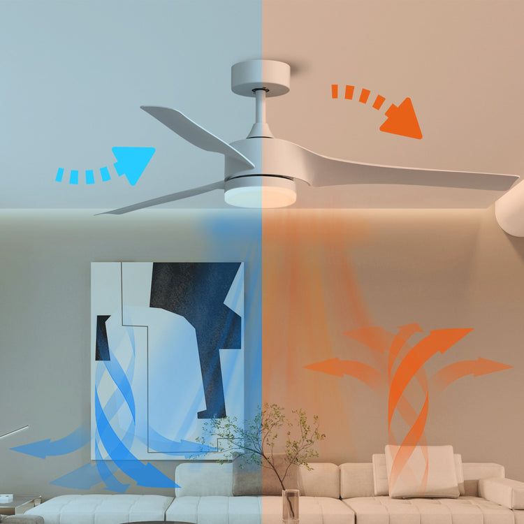 52 '' White DC LED Ceiling fan with smart control : CEIL-FAN-Z2006-WH-52