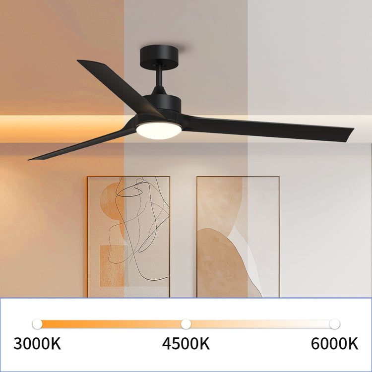 60'' Black DC LED Ceiling fan with smart control : CEIL-FAN-Z2007-BK-60