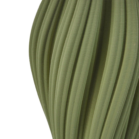 Bright Corners Tea-Colored 3D Ceramic Table Lamp with Fabric Shade Side