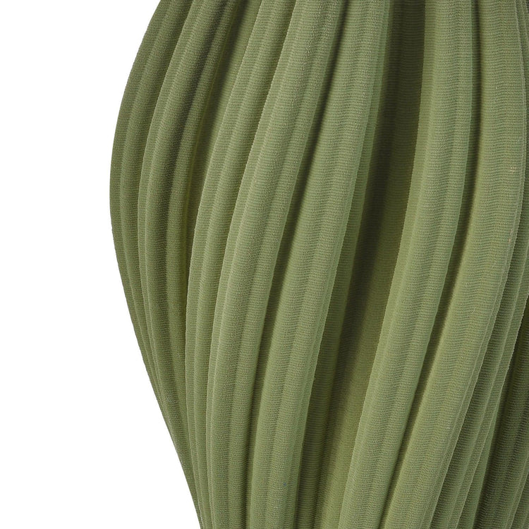 Bright Corners Tea-Colored 3D Ceramic Table Lamp with Fabric Shade Side