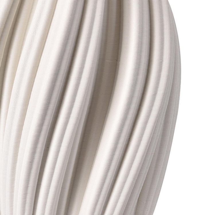 Bright Corners White 3D Ceramic Table Lamp with Fabric Shade Side