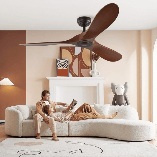 52" Brown DC Ceiling fan with smart control - BRIGHT CORNERS