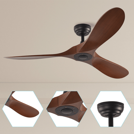 52" Brown DC Ceiling fan with smart control - BRIGHT CORNERS