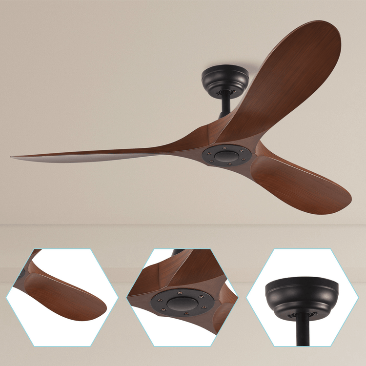 52" Brown DC Ceiling fan with smart control - BRIGHT CORNERS