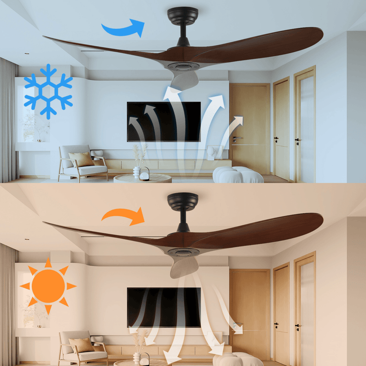52" Brown DC Ceiling fan with smart control - BRIGHT CORNERS