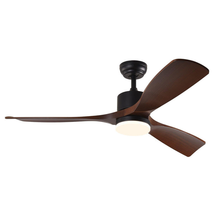 52" Brown DC Ceiling fan with LED Light - BRIGHT CORNERS