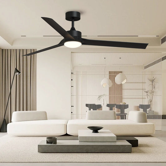 60'' Black DC LED Ceiling fan with smart control : CEIL-FAN-Z2007-BK-60