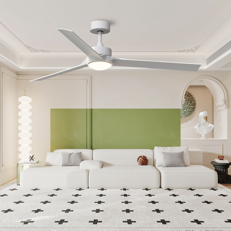 60 '' White DC LED Ceiling fan with smart control : CEIL-FAN-Z2007-WH-60