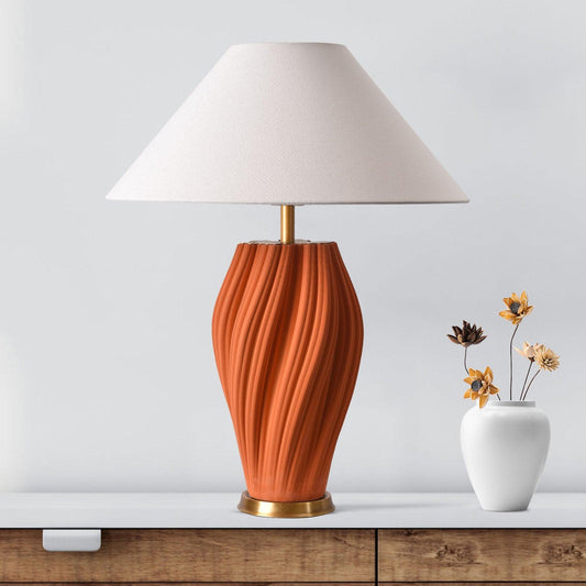 orange ceramic table lamps
