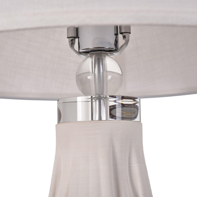 Bright Corners Elegant Illumination  White 3D Ceramic Table Lamp Detail