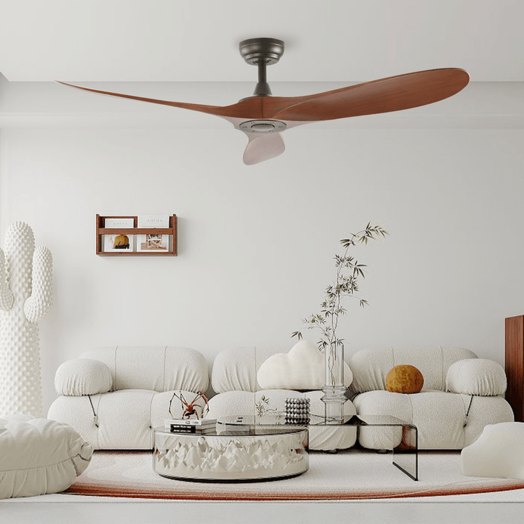 52" Brown DC Ceiling fan with smart control - BRIGHT CORNERS